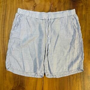 Eileen Fisher Women's Shorts 2X Lavender Linen Gingham Plaid Bermuda G27